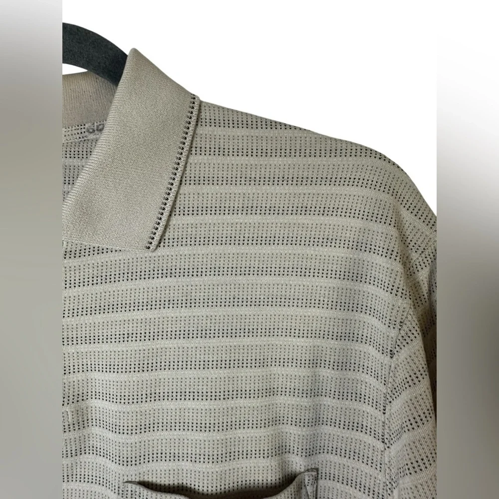Van‎ Heusen Men’s Long Sleeve Polo Shirt Beige Size Large